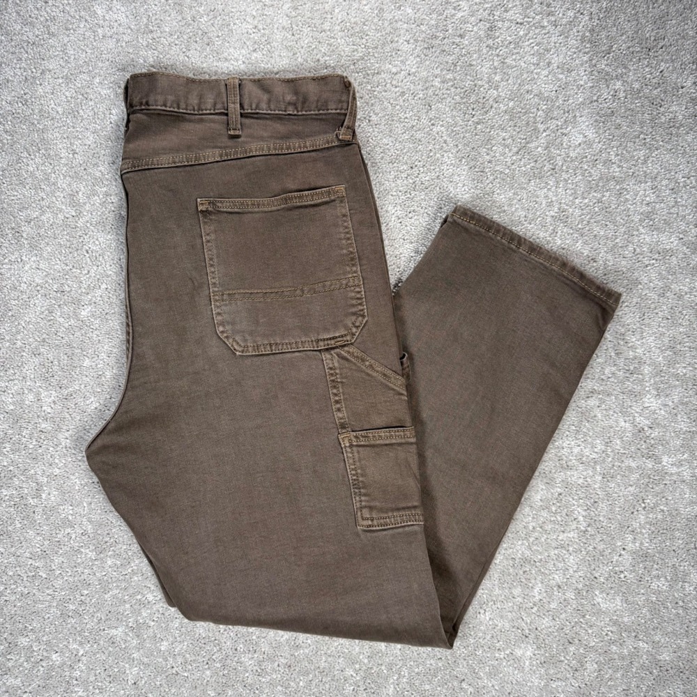 Old Navy Men's 38x30 Brown Straight Built-In Flex Double Knee Carpenter Pants